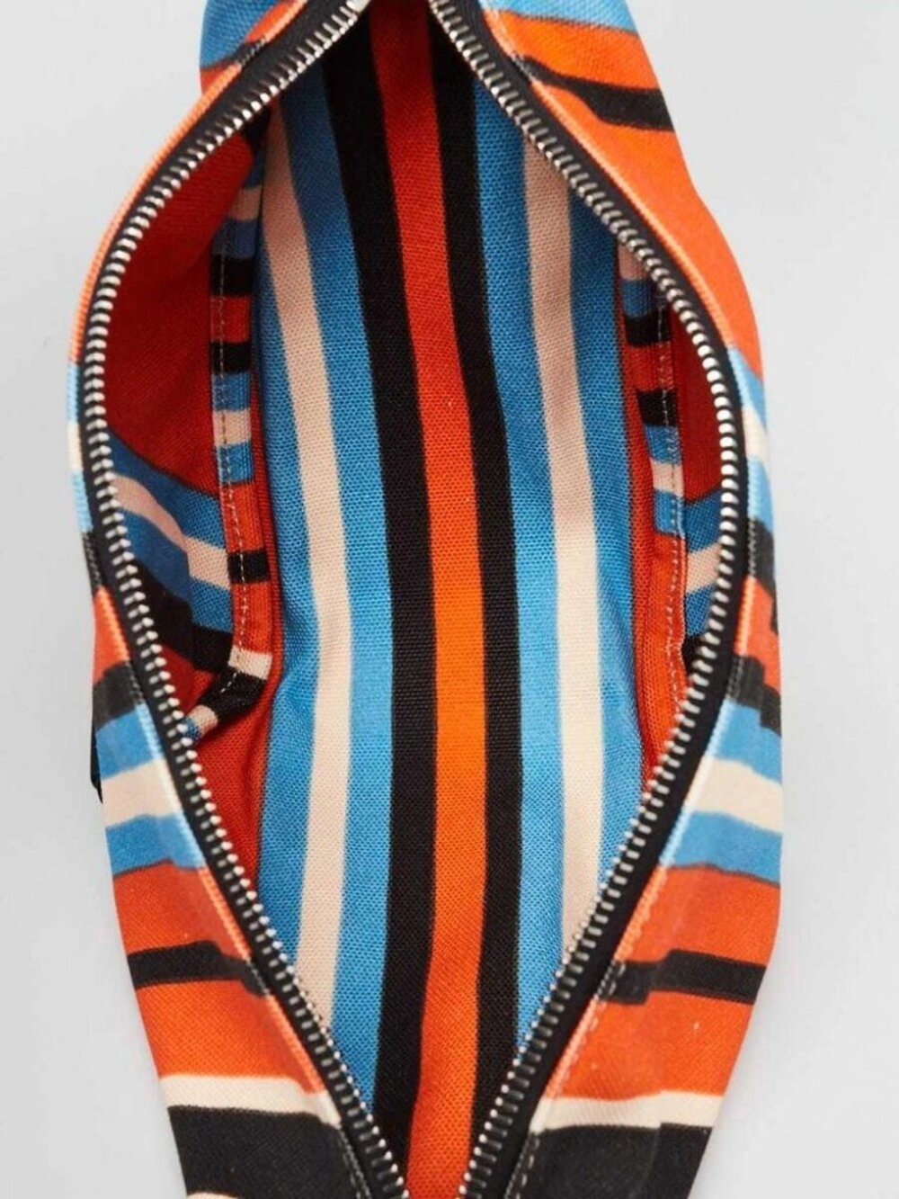 Prada Orange/Blue Striped Canvas Triangle Wristlet Clutch Bag 2NE053 - Picture 8 of 11